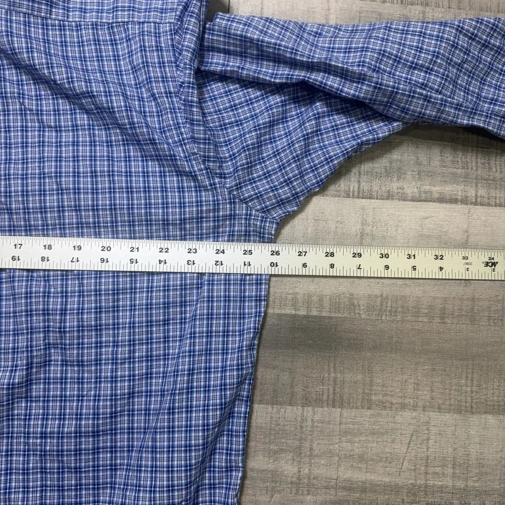 Vineyard Vines Men Shirt Long Sleeve Whale Shirt XL Blue White Plaid